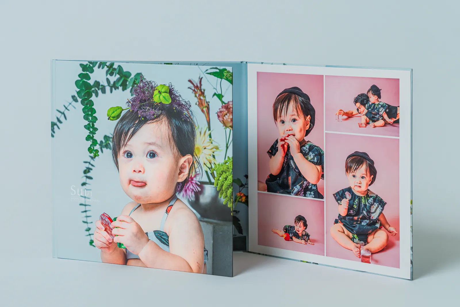 赤ちゃんの大判写真を見開きで楽しむ Art Book Edition の作例