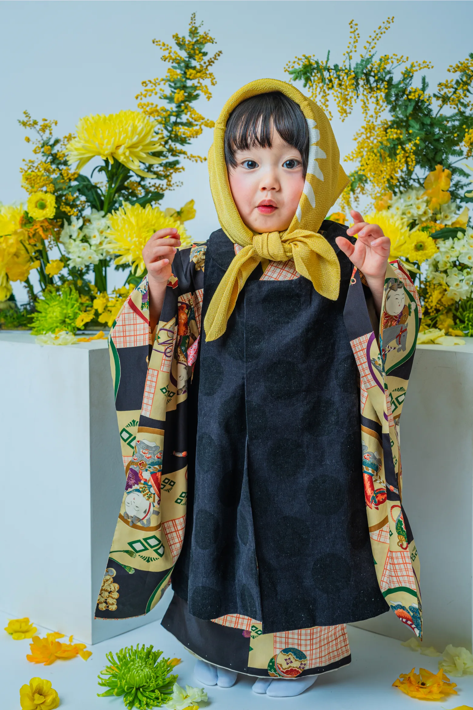 七五三のお着物をまとった子どものイメージ